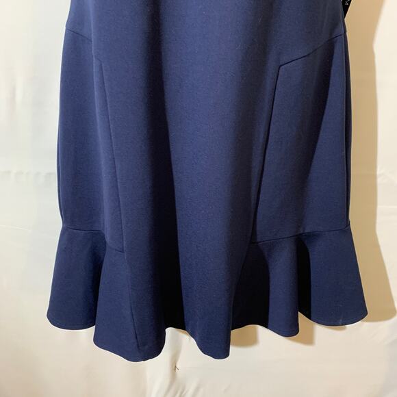 NWT Margaret M dress size XL navy ruffled bottom Merryn knit - Picture 2 of 7